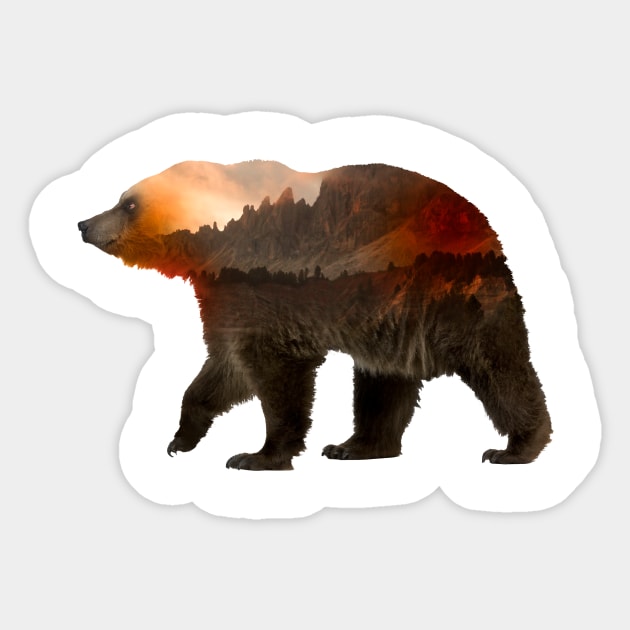 Bear Horizon Sticker by DavidLoblaw